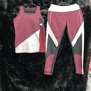 KIMBERLY C Activewear Set Legging & Top Mesh Mixed Colors High Waist / NWT